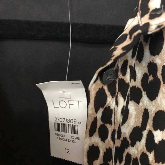 NWT Loft Animal Print Button Up Lined Dress - Picture 3 of 7